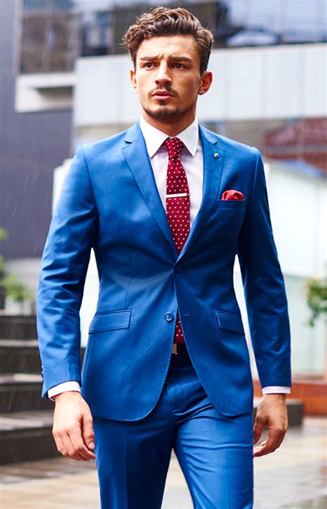 tie combinations with blue suit|More.